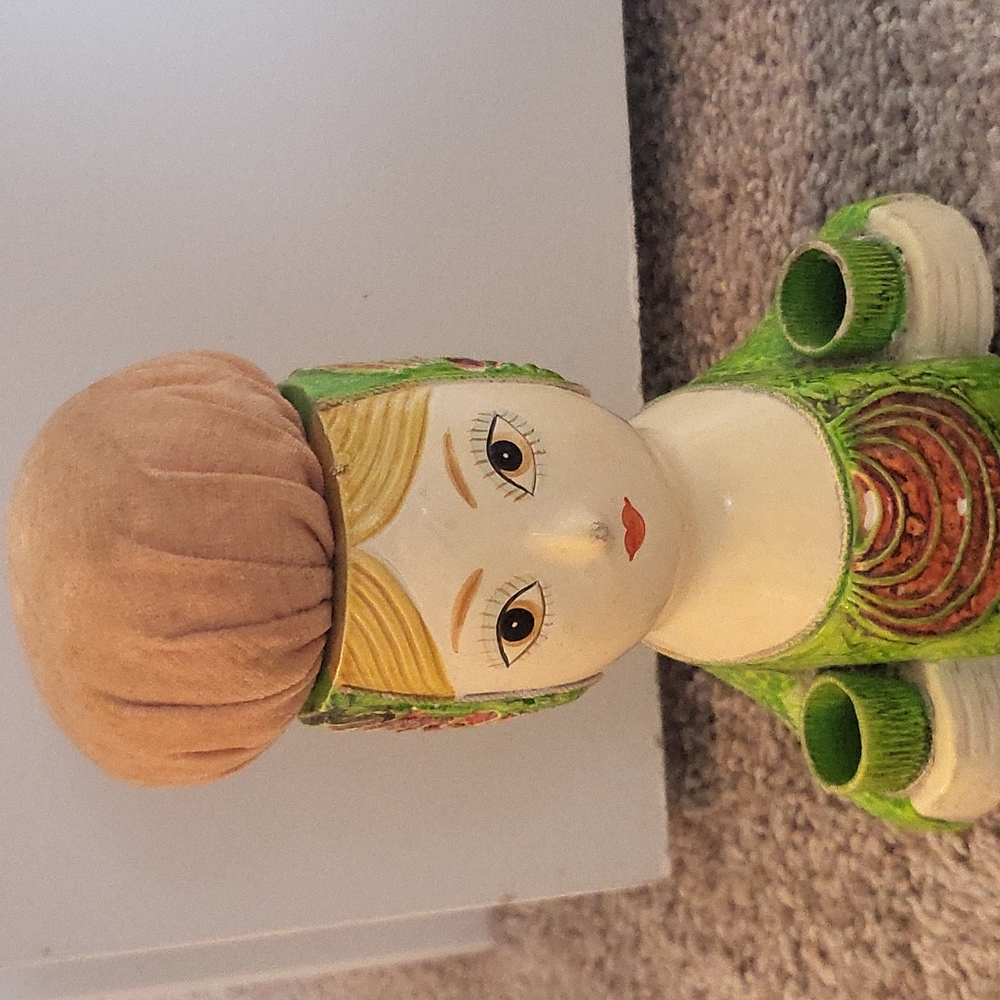 Vintage Papier-Mache Head Pin Cushion